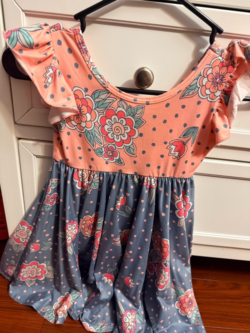 Dot Dot Smile Peach and Multicolor Floral Dress